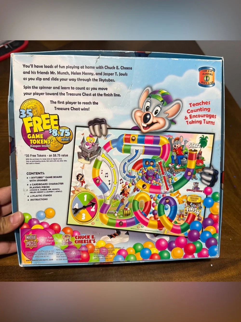 Vintage Chuck E Cheese’s Skytubes Board Game